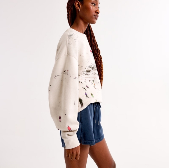 Abercrombie and fitch ski destination vintage Sunday crew neck Aspen Sweater - Picture 6 of 8